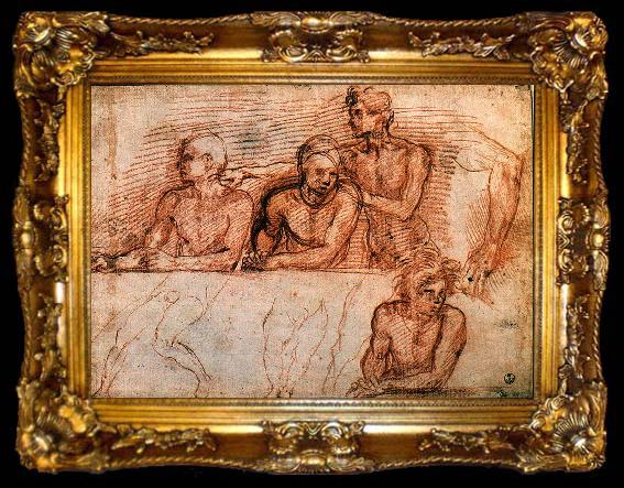 framed  Andrea del Sarto Last Supper (study) gfgggf, ta009-2